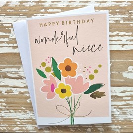 'Happy Birthday Wonderful Niece' Greetings Card 'Happy Birthday Wonderful Niece' Greetings Card
