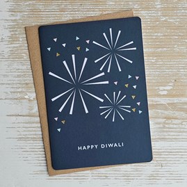 'Happy Diwali' Fireworks Card Happy Diwali Greeting Card Celebration Cards