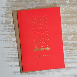 'Happy Diwali' Gold Candle Card Happy Diwali Greeting Card Celebration Cards