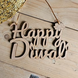 'Happy Diwali' Large Hanging Wooden Door Sign Diwali Gifts Diwali Celebration Gifts Sentiment Gifts Home Decoration Gifts