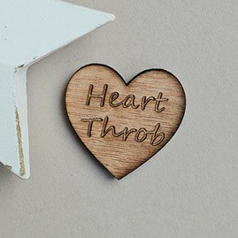 'Heart Throb' Wooden Heart Pocket Token Wooden Sentiment Token Wooden Keepsake Gift Sentiment Gifts Pocket Token Gift Valentine Anniversary