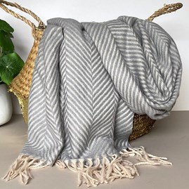 Herringbone Scarf in Grey