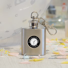 Personalised Wedding Day Hip Flask And Keyring Gift For Men Gift For Women Keyring For Men For Women Personalised Wedding Day Hip Flask And Keyring