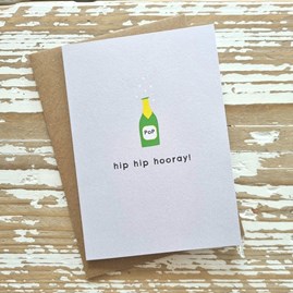 'Hip Hip Hooray' Champagne Congratulations Card 'Hip Hip Hooray' Champagne Congratulations Card