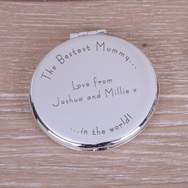 Personalised Bestest Mummy Compact Mirror Silver Gifts Women Accessories For Women Gifts For Women