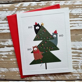 Ho Ho Ho Bears & Tree Christmas Card