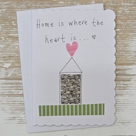 Handmade 'Home Is Where The Heart Is' Card Exclusive Handmade Hand Drawn Unique Gift Card Greetings Cards New Home Card Moving House Card