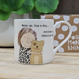 'Hug a Dog' Mug Rosie Made A Thing Novelty Quirky Fun Gifts Bone China Mugs Mother's Day Gifts Birthday Gifts