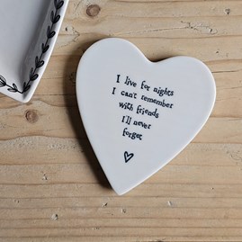 'I Live For Nights...' Porcelain Coaster Home Decorations Homeware Gifts Sentiment Keepsake Gifts Porcelain Gifts Coaster