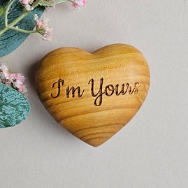 'I'm Yours' Engraved Wooden Heart 'I'm Yours' Engraved Wooden Heart