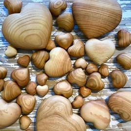 Smooth Cherry Tree Wooden Heart Smooth Cherry Tree Wooden Heart