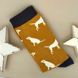Men's socks father's day socks bamboo socks labrador mustard one size