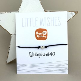 'Life Begins At 40' Wish Bracelet