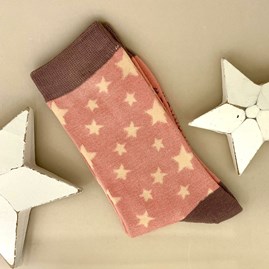 Bamboo Stars Socks in Dusky Pink Ladies socks bamboo socks star socks dusky pink one size