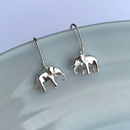 Sterling Silver Elephant Earrings