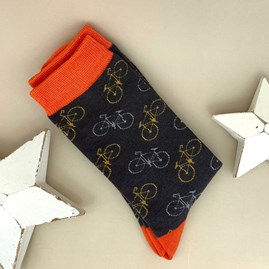 Men's Bamboo Little Bike Socks In Charcoal