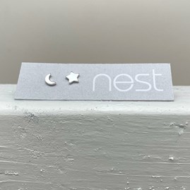 Star And Moon Stud Earrings