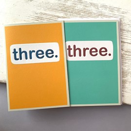 'Three.' Children's Birthday Card