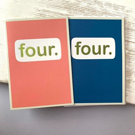 'Four.' Children's Birthday Card 'Four.' Children's Birthday Card