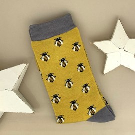 Bamboo Honey Bee Socks in Yellow Ladies socks bamboo socks honey bee yellow one size