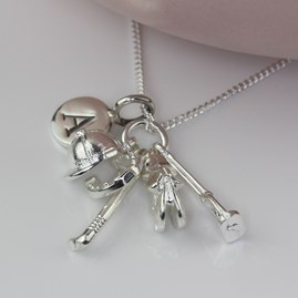 Personalised Equestrian Silver Charm Necklace Personalised Equestrian Silver Charm Necklace