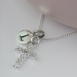Personalised Semi Precious Stone Cross Necklace Personalised Semi Precious Stone Cross Necklace