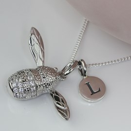 Personalised Bumblebee Silver Necklace Personalised Bumblebee Silver Necklace