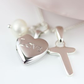 Personalised Child's Love Locket With Freshwater Pearl