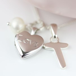 Personalised Child's Love Locket With Freshwater Pearl Personalised Child's Love Locket With Freshwater Pearl
