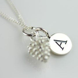 Personalised Solid Silver Pine Cone Necklace Personalised Solid Silver Pine Cone Necklace