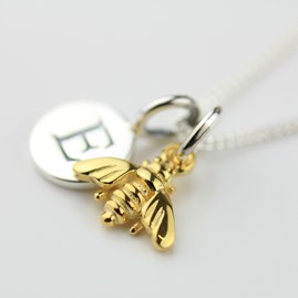 Personalised Miniature Gold Bee Necklace