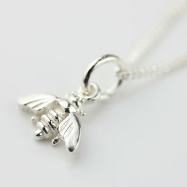 Miniature Silver Bee Necklace