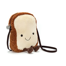 Jellycat toast Jellycat Amuseable Toast Bag plush fluffy zip long strap