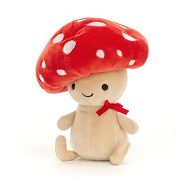 Jellycat mushroom Jellycat Fun-Guy Robbie Soft Toy plush red white cute bow