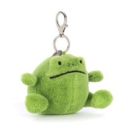 Jellycat frog frog jellycat ricky rain frog bag charm plush bright green grumpy key ring