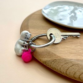 Kitten With Wool Ball Keyring