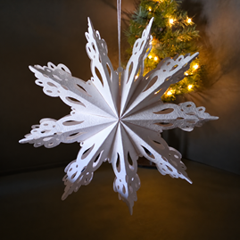 Large Hanging Paper Kirigami Snowflake Christmas Decoration