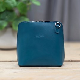 Leather Cross Body Handbag in Teal Leather Cross Body Handbags Crossbody Bags And Accessories Mother's Day Gifts Birthday Gifts