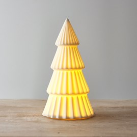 LED Ceramic White Large Ridged Tree LED Ceramic White Large Ridged Tree
