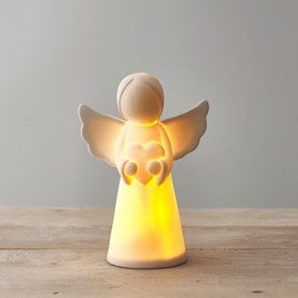 LED Medium Angel with Heart Christmas Ornament LED Medium Angel with Heart Christmas Ornament