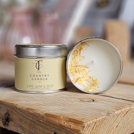 Lime Leaf & Zest Tin Candle Home Fragrance Gifts Scented Candles Gifts Gifts For Women Gifts For Men Lime Leaf And Zest