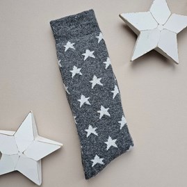 Long Welly Boot Socks with Stars in Dark Grey Warm Fluffy Snuggly Socks Gifts For Women Valentines Gifts Birthday Gifts Welly Boot Socks
