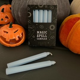 Magic Spell 'Peace' Set of 12 Light Blue Candles