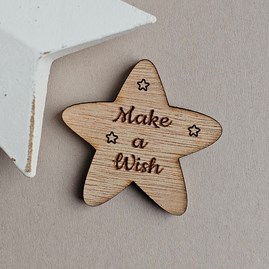 'Make A Wish' Star Pocket Token Wooden Sentiment Token Wooden Keepsake Gift Sentiment Gifts Pocket Token Gift