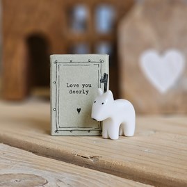 Matchbox Deer 'Love You Deerly' Home Decorations Homeware Gifts Sentiment Keepsake Gifts Porcelain Gifts Matchbox Love You Dearly