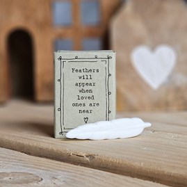Matchbox Feather 'Feathers Will Appear' Home Decorations Homeware Gifts Sentiment Keepsake Gift Porcelain Gift Matchbox Feathers Will Appear