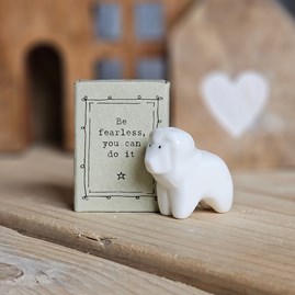Matchbox Lion 'Be Fearless, You Can Do It' Home Decorations Homeware Gifts Sentiment Keepsake Gifts Porcelain Gifts Matchbox Lion Be Fearless
