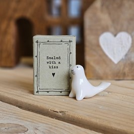 Matchbox Seal 'Sealed With A Kiss' Home Decorations Homeware Gifts Sentiment Keepsake Gifts Porcelain Gifts Matchbox Seal