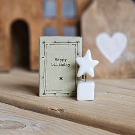 Matchbox Star 'Happy Birthday' Home Decorations Homeware Gifts Sentiment Keepsake Gifts Porcelain Gifts Matchbox Star Birthday