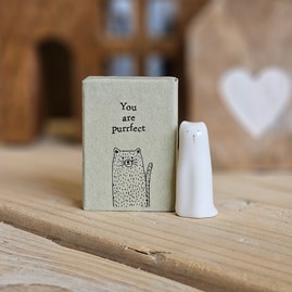 Matchbox Tall Cat 'You Are Purrfect' Home Decorations Homeware Gifts Sentiment Keepsake Gift Porcelain Gift Matchbox Cat You Are Perrfect